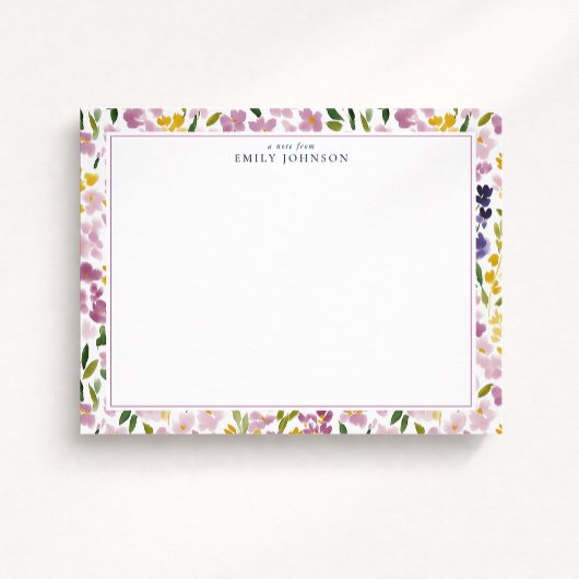 Invitation Spring Floral Border Note Card