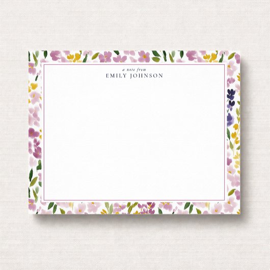 Invitation Spring Floral Border Note Card