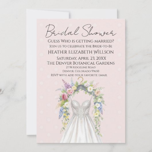 Invitation Spring Floral Bridal Shower (Devant)