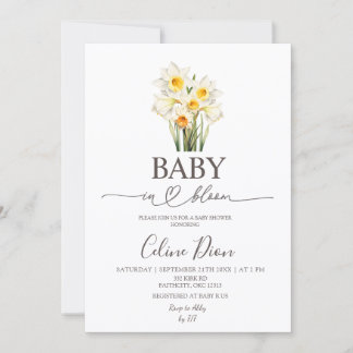 Invitation Spring Floral Daffodil Baby in Bloom