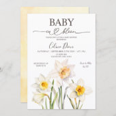 Invitation Spring Floral Daffodil Baby Shower (Devant / Derrière)