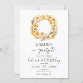 Invitation Spring Floral Daffodil Wreath Birthday Party (Devant)