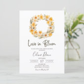 Invitation Spring Floral Daffodil Wreath Bridal Shower (Debout devant)