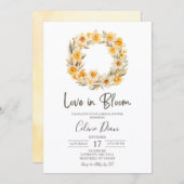 Invitation Spring Floral Daffodil Wreath Bridal Shower (Devant / Derrière)