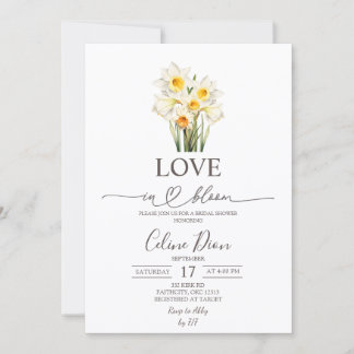 Invitation Spring Floral Daffodil Wreath Love in Bloom