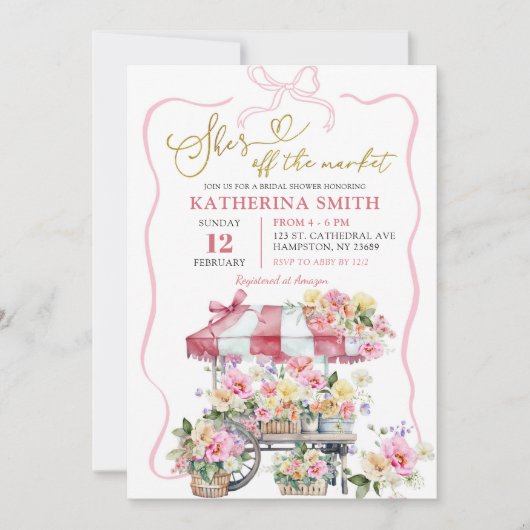 Invitation Spring Floral Elle est hors de la Fête des mariées (Devant)