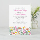 Invitation Spring Floral Fleur sauvage Bachelorette Party (Debout devant)