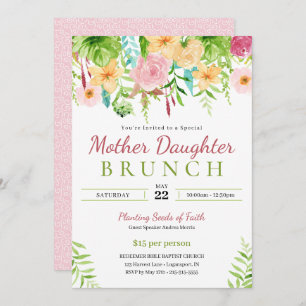 Invitation Spring Floral Mère Fille Eglise Brunch