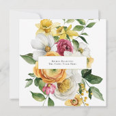 Invitation Spring Garden Bright Floral Bridal Shower  (Dos)