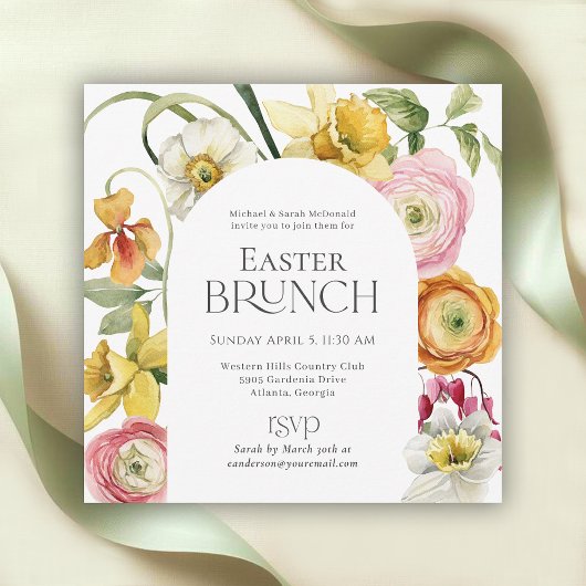 Invitation Spring Garden Floral Easter Brunch
