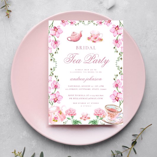 Invitation Spring Garden Floral Tea Party Fête des mariées