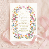 Invitation Spring Garden Flower Wreath Sweet 16 Birthday