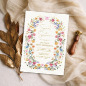 Invitation Spring Garden Flower Wreath Sweet 16 Birthday