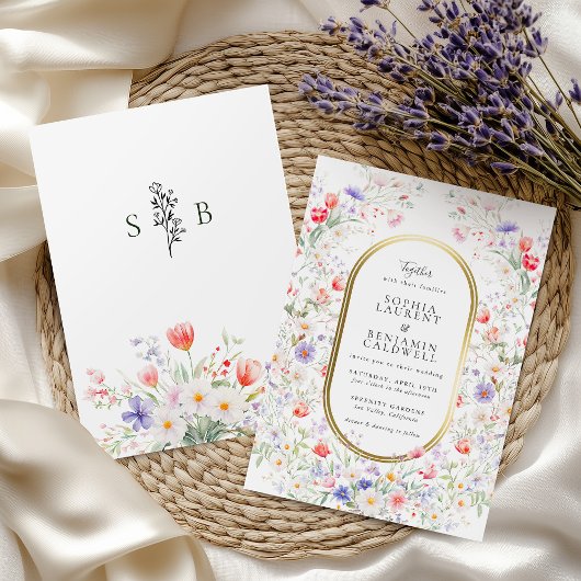 Invitation Spring Garden Watercolor Floral Pastel Wedding