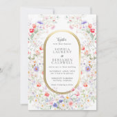 Invitation Spring Garden Watercolor Floral Pastel Wedding (Devant)
