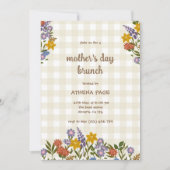 Invitation Spring Gingham Floral Mother's Day (Devant)