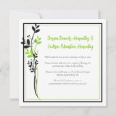 Invitation Spring Green and Black Floral Reception Only | (Devant)