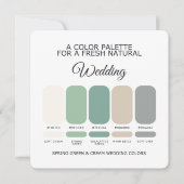 Invitation Spring Green and Cream Wedding Color Palette Card (Devant)
