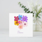 Invitation Spring Harmony - Mixed Watercolor Flower Bouquet (Debout devant)