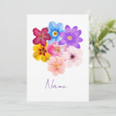 Invitation Spring Harmony - Mixed Watercolor Flower Bouquet (Debout devant)