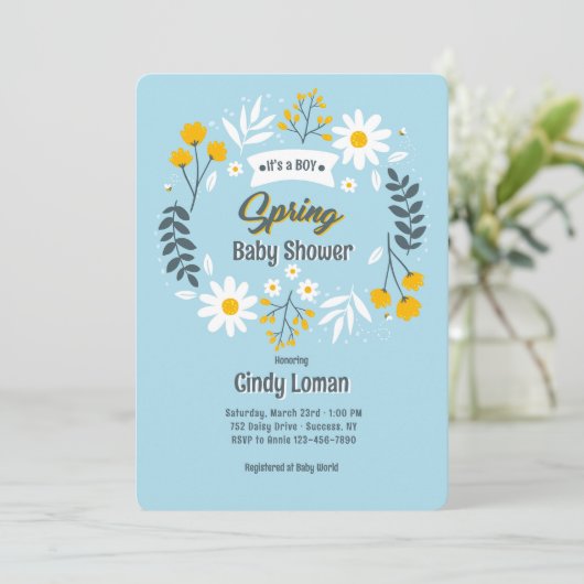 Invitation Spring Is Here (Debout devant)