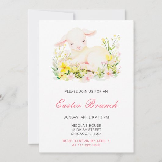 Invitation Spring Lamb Easter Brunch (Devant)