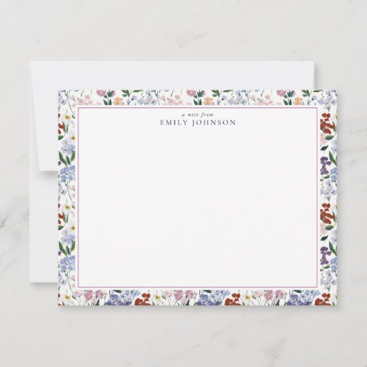 Invitation Spring Meadow Floral Note Card (Devant)