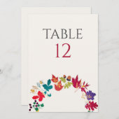 Invitation Spring Mustard Meadow Flower Wedding Table Number (Devant / Derrière)
