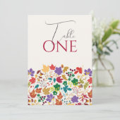 Invitation Spring Mustard Meadow Flower Wedding Table Number (Debout devant)