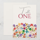 Invitation Spring Mustard Meadow Flower Wedding Table Number (Devant / Derrière)