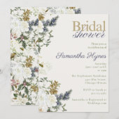 Invitation Spring or Winter floral Bridal Shower (Devant / Derrière)