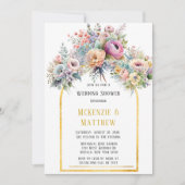 Invitation Spring Pastel Floral Bouquet Arch Wedding shower (Devant)