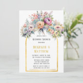 Invitation Spring Pastel Floral Bouquet Arch Wedding shower (Debout devant)
