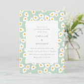 Invitation Spring Pastel Sage Green Daisies Couples Douche (Debout devant)