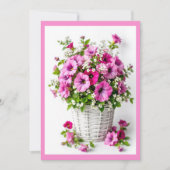Invitation Spring Pink Petunias Personalize Party (Devant)
