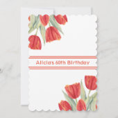 Invitation Spring Red Tulip Stylish Flora 60e anniversaire (Dos)