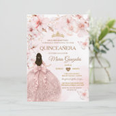 Invitation Spring Sakura Quinceañera Sweet 16 Cherry blossom (Debout devant)