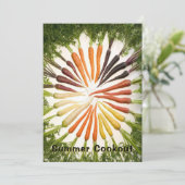 Invitation Spring Summer Party Carrot Rainbow Colorful (Debout devant)