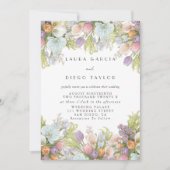 Invitation Spring Summer Watercolor Floral Wedding (Devant)