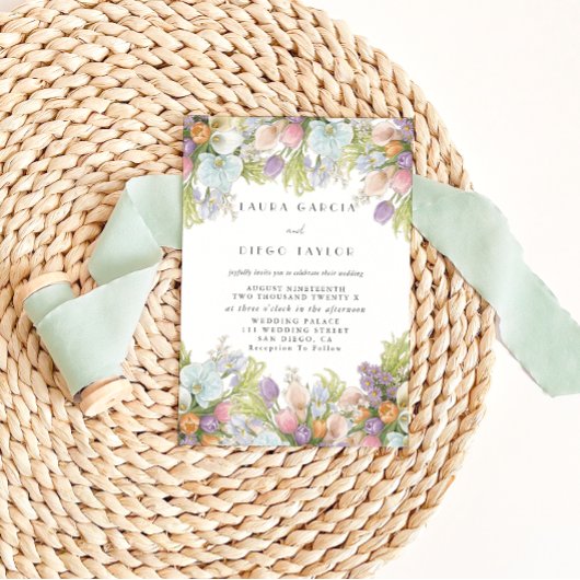 Invitation Spring Summer Watercolor Floral Wedding