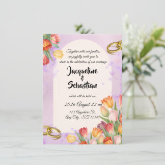 Invitation Spring Tulip Arch Wedding
