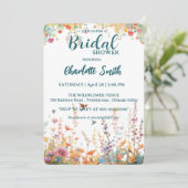 Invitation Spring Watercolor Birds Floral Monogram Wildflower (Debout devant)