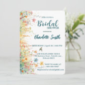 Invitation Spring Watercolor Birds Floral Monogram Wildflower (Debout devant)