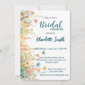 Invitation Spring Watercolor Birds Floral Monogram Wildflower (Devant)