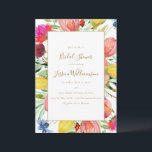 Invitation Spring Watercolor Floral Garden Bridal Shower<br><div class="desc">This bridal shower invitation features a colorful watercolor floral border that frames the celebration details for a beautiful garden party. The bright flowers and botanical greenery create a fresh romantic look perfect for spring and summer gatherings. Ideal for hosting a bridal shower brunch, garden celebration, or elegant wedding shower with...</div>