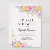 Invitation Spring watercolor Flowers Bridal Shower (Devant)
