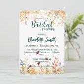 Invitation Spring Watercolor ladybug Floral Wildflower Name (Debout devant)