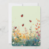 Invitation Spring Watercolor ladybug Floral Wildflower Name (Dos)