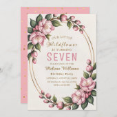 Invitation Spring Wildflower Birthday Party (Devant / Derrière)
