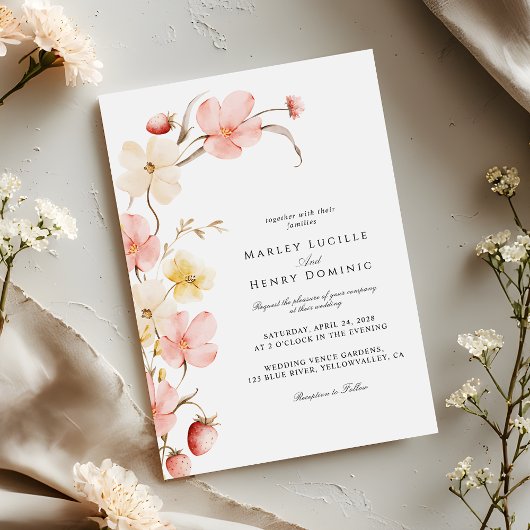 Invitation Spring Wildflower Botanical Garden Wedding